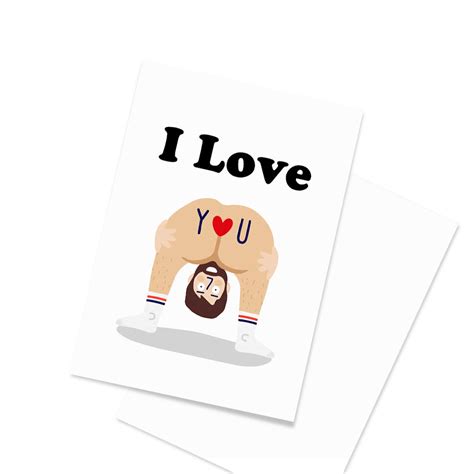 Funny Valentine S Day Greeting Card I Love You Naked Man Card MySpotifyGiftsUS