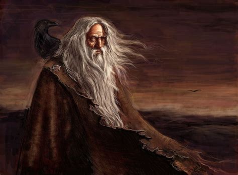 Hd Wallpaper Man Wearing Robe With Raven Painting Vikings Mythology