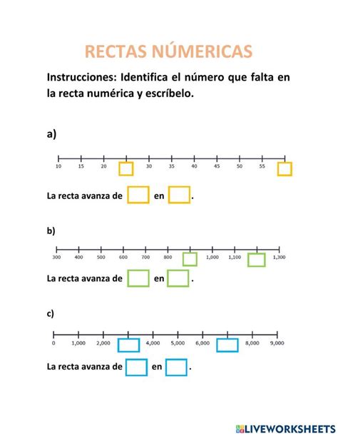 Rectas numéricas interactive activity Interactive activities