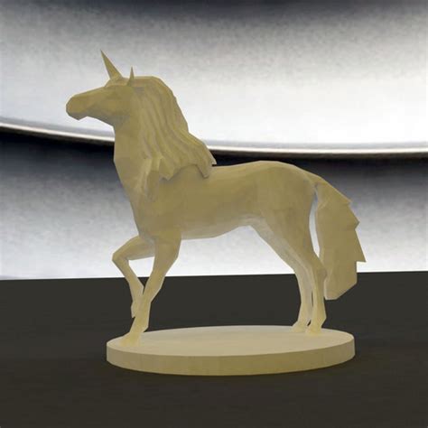 3d Printed Unicorn Low Poly By Zbrushingmx Pinshape