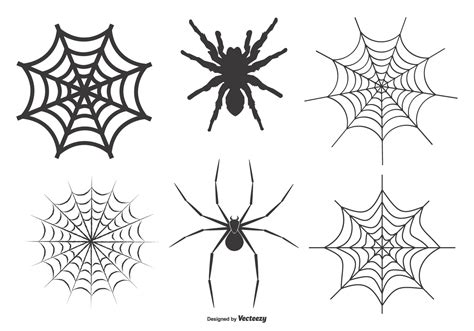 Spiders And Webs Vector Set 119950 Vector Art At Vecteezy