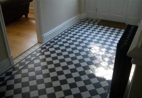 Black And White Diagonal Chequered Tiles Firetile Ltd Victorian