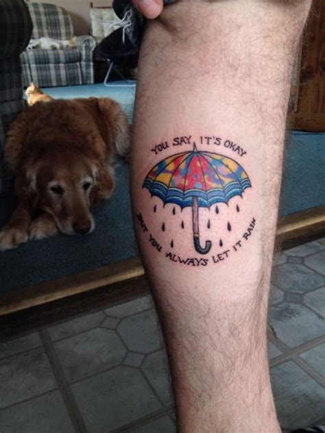 See posts, photos and more on facebook. Umbrella tattoo with lyrics from the song "Enemy" by ...