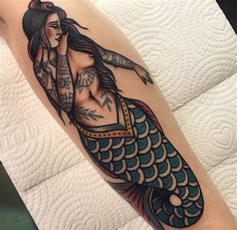 Pin By Stephanie Russell On Tattoos Traditional Tattoo Mermaid