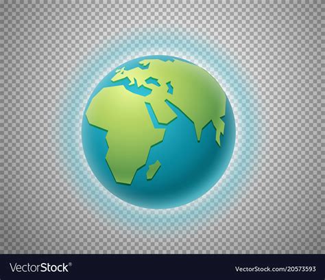 Earth Isolated On Transparent Background Vector Image