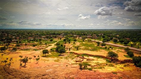 Panoramic Landscape View To Sahel An Containing Dogondoutchi Niger