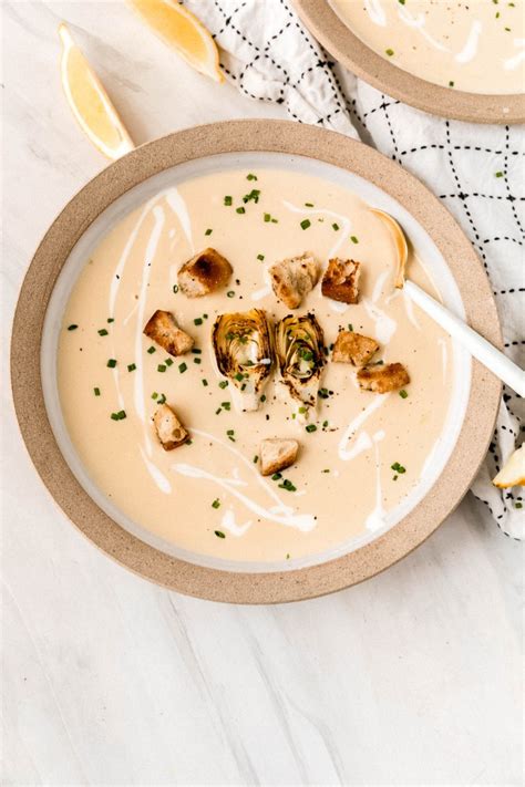 Creamy Artichoke Soup With Crème Fraîche