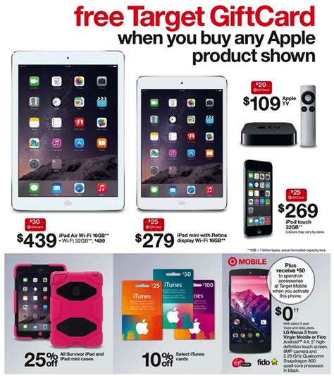 Maybe you would like to learn more about one of these? Target Apple Sales: iPad mini 2 for $279 Plus $25 Gift ...