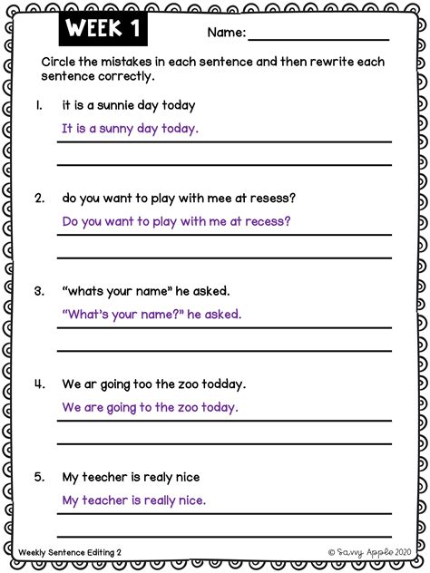 Practice Writing Sentences Worksheet