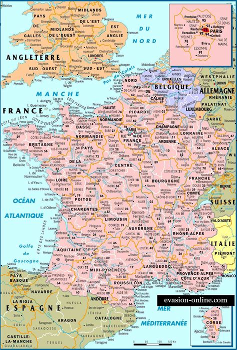 Le departement constitue le decoupage administratif de second niveau de la carte de france. Carte de France - Villes » Vacances - Arts- Guides Voyages