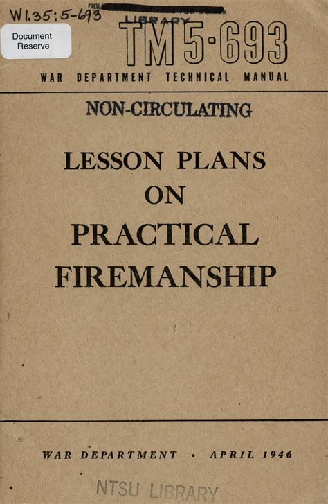 Lesson plans on practical firemanship. - UNT Digital Library