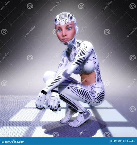 3D Illustration Of A Female Cyborg Stock Illustration Illustration Of
