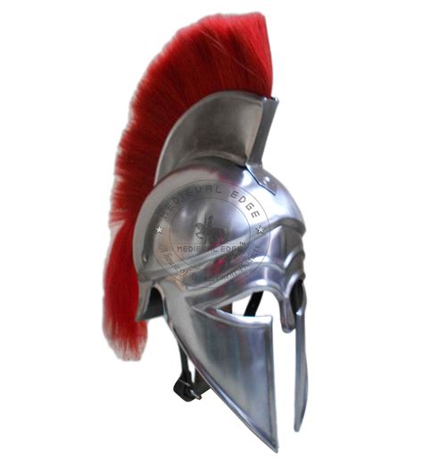 Greek Corinthian Helmet With Red Crest Re Enactment Larp Etsy