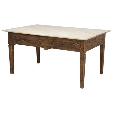 Marble is not only one of the most beautiful natural stones there is, but it serves an awesome benefit in the kitchen. Antique French Work Table or Kitchen Island with a Marble ...