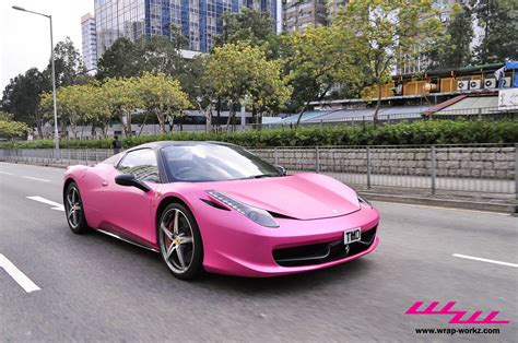 Marshmallow Rose Matte Pink Ferrari 458 Spider By Wrap Workz Hong Kong