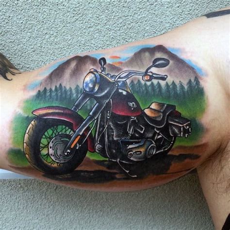 90 Harley Davidson Tattoos For Men Manly Motorcycle Designs