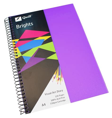 Quill Visual Art Diary A4 Brights 60 Leaf - Purple ...