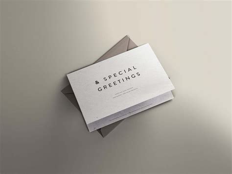 Free Greeting Card Mockup With Envelope Psd