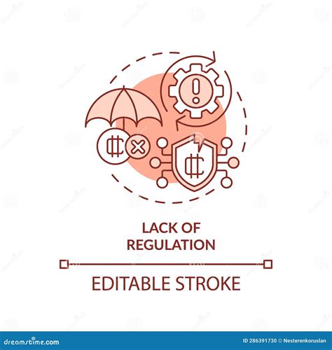 2d Lack Of Regulation Red Line Icon Concept Stock Illustration Illustration Of Line Creative