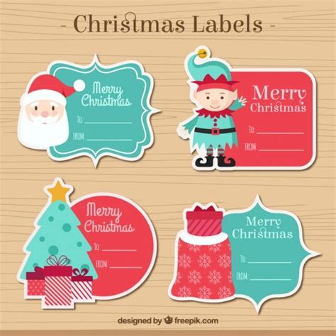 Colección De Etiquetas De Navidad Descargar Vectores Gratis