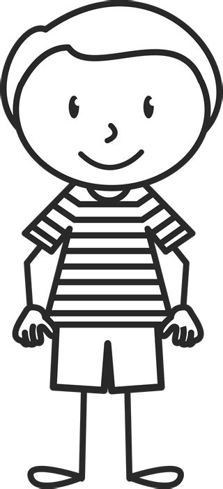 Little Boy With Striped Shirt Stamp Stick Figure Stamps Stamptopia