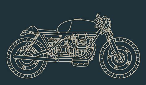 Honda Cb Cafe Racer Blueprint By Drawspots Illustrations Lupon Gov Ph