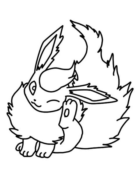 Pokemon Flareon Coloring Pages Free Printable