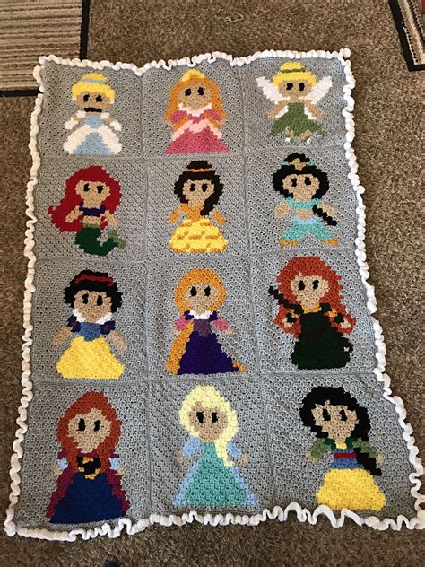 It makes babies fall asleep and prevents startle reflex that wakes up your infant. Princess blanket C2C crochet | Crochet princess blanket ...