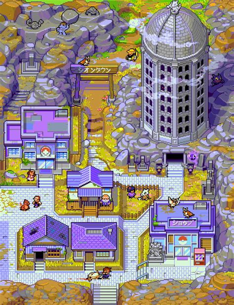 Pixel Art Recreation Of Pokemons Lavender Town By Curepixel 9gag