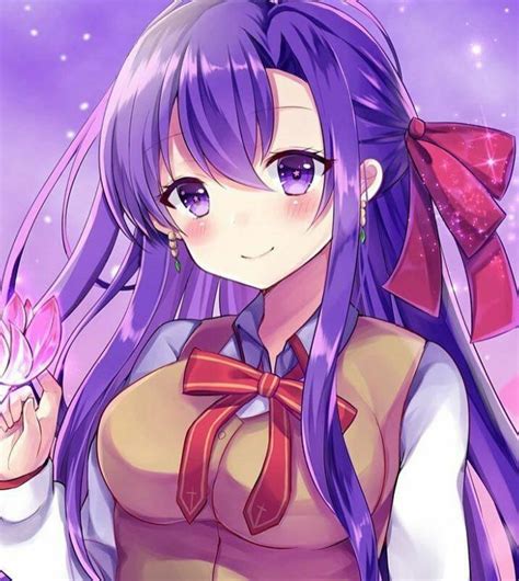 Girl With Purple Hair Chara Cute Girls Strange Lily Wallpaper