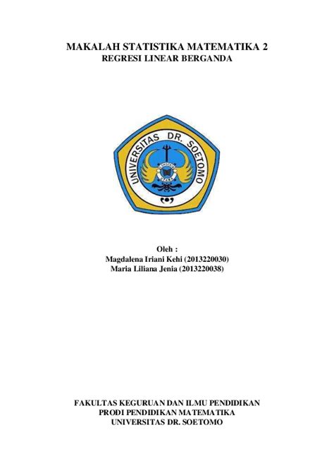 Check spelling or type a new query. Makalah Analisis Regresi Berganda | Schaum Mypha ...