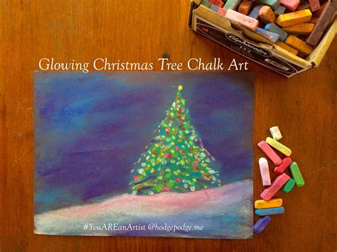 Glowing Christmas Tree In Snow Chalk Pastel Art Tutorial You Are An