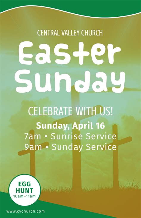 Church Easter Sunday Poster Template Mycreativeshop