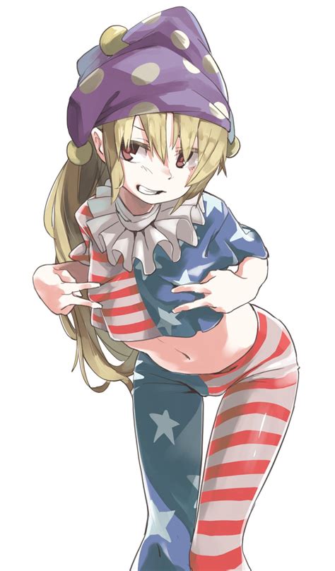 muchi maro clownpiece touhou bad id bad twitter id highres 1girl american flag dress
