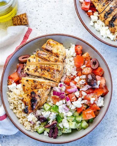 easy and delicious greek chicken bowl healthy fitness meals