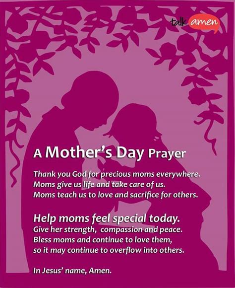 Mothers Day Prayer Christian Mothers Day Poems Mothers Day Verses