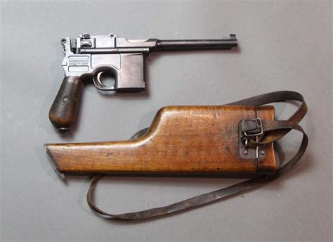 Lot Mauser C96 Broomhandle Semi Automatic Pistol With Detachable