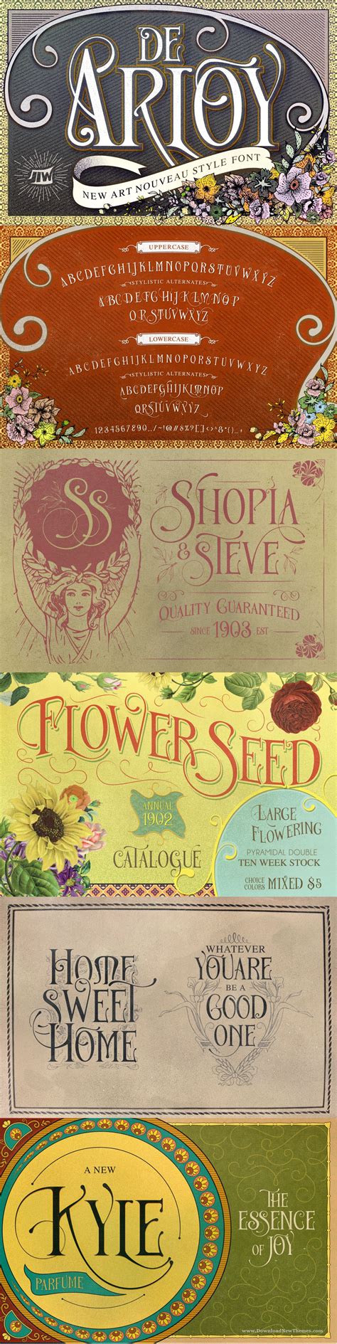 De Arloy Typeface Was Inspired By Art Nouveau Style From 1890 1910