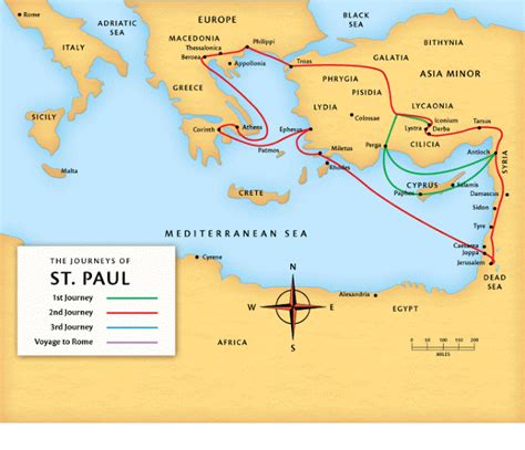 Map Of Pauls Journey To Rome Maping Resources