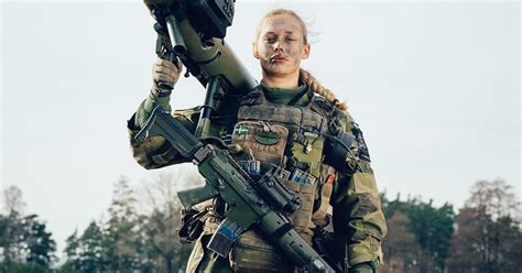 Swedish Soldier In An International Womens Day Promo Carrying A Grg18