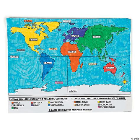 Color Your Own World Map Posters 30 Pc Oriental Trading