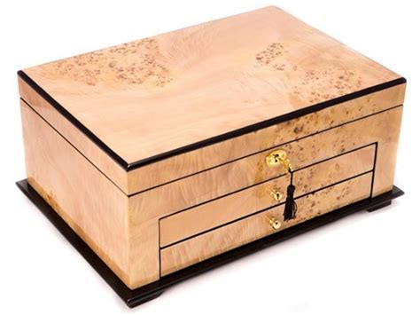 locking luxury wood jewelry box  drawers