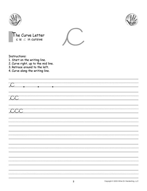 Conquering Cursive Lower Case C With Many Lines To Practice