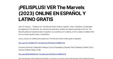 ¡pelisplus Ver The Marvels 2023 Online En EspaÑol Y Latino Gratis