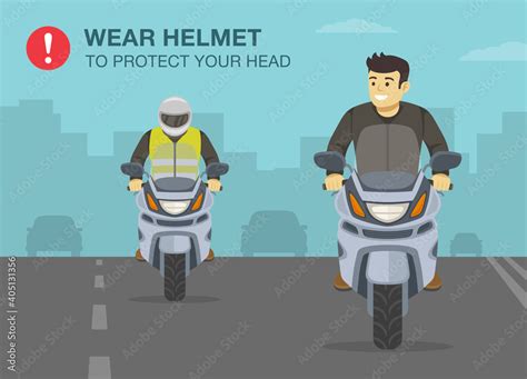 Safety Motorcycle Driving Rule Wear Your Helmet To Protect Your Head