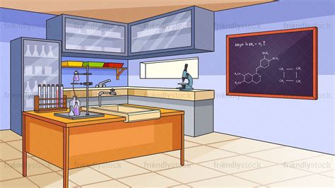 Science Laboratory Background Cartoon Vector Clipart Friendlystock