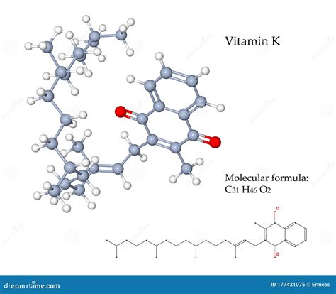 Vitamina K D Ilustraci N De La Estructura Molecular Stock De Ilustraci N Ilustraci N De