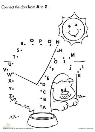 Dot to dot worksheets help kids understand numerical order and develop fine motor control. Alphabet Dot-to-Dot Dog House | Worksheets, Dog Houses and ...