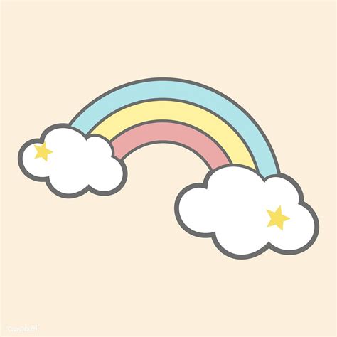 Rainbow On Clouds Magical Vector Free Image By Rainbow