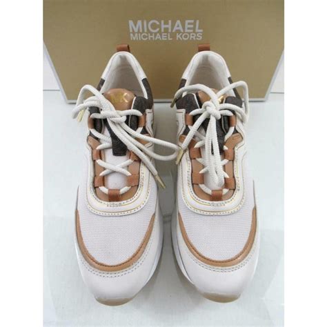 Michael Kors Shoes Womens Shoes Michael Kors Pippin Trainer Sneakers Mk Logo Cream Multi